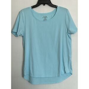 Chico's The Ultimate Tee Short Sleeve Scoop Neck Size 2 (12/14) Turquoise